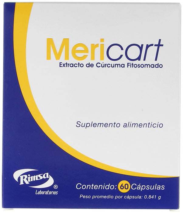 Mericart (Extracto De Curcuma Fitosomado) Capsula  0.748 Gramo Con 60 7501250812571 7