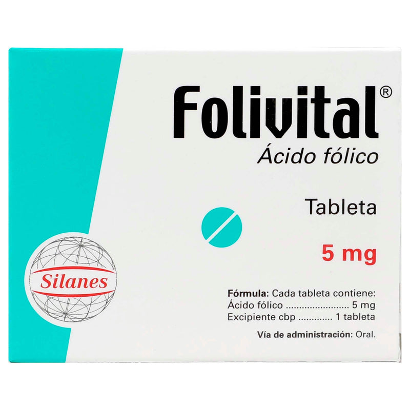 Folivital 5Mg Con 30 Tabletas (Acido Folico) - WeCare Pharma
