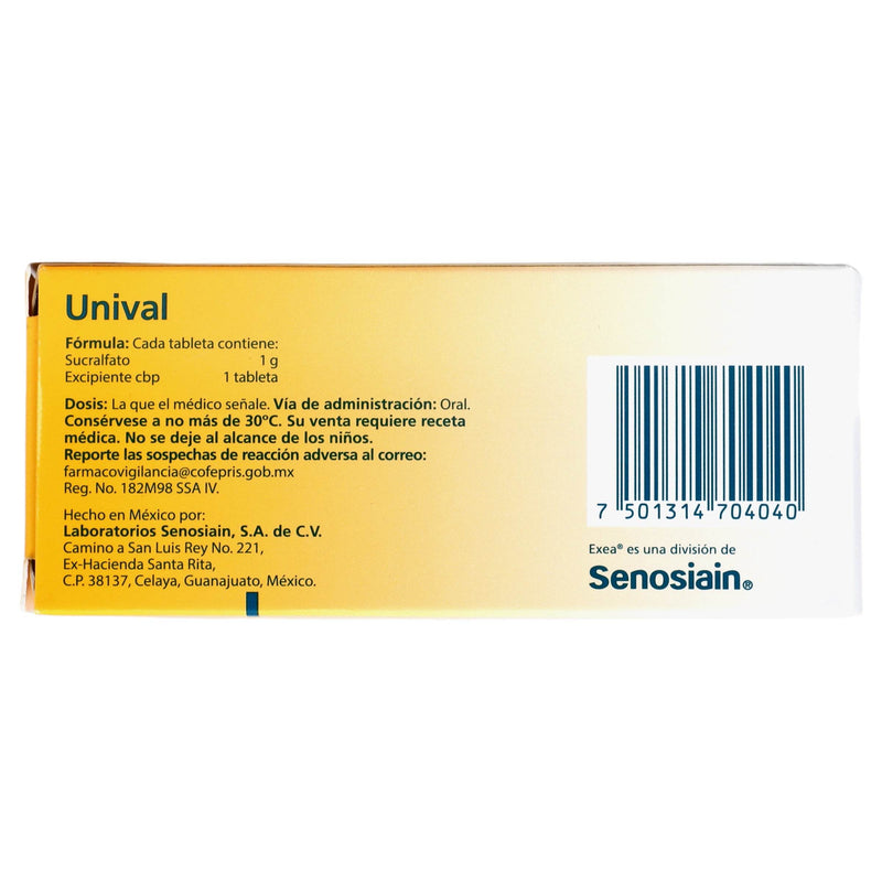 Unival 1G Con 40 Tabletas (Sucralfato) - WeCare Pharma