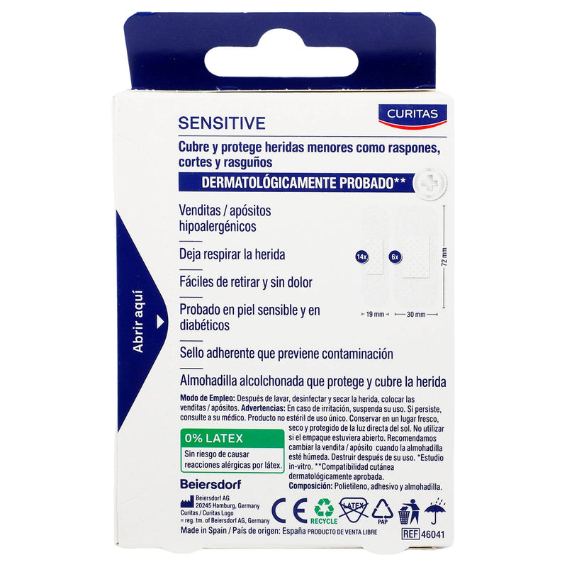 Curitas Adhesivas Sensitive Con 20 - WeCare Pharma