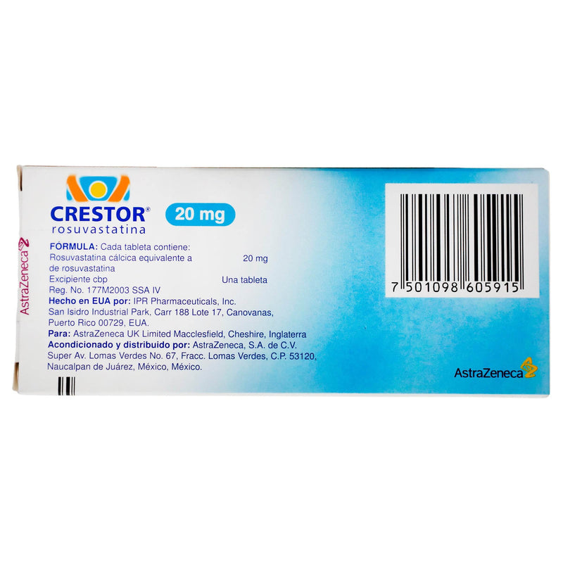 Crestor 20Mg Con 30 Tabletas (Rosuvastatina) - WeCare Pharma