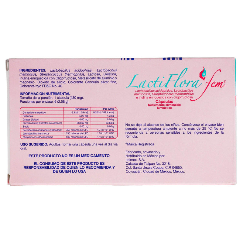 Lactiflora Fem 430Mg Con 6 Capsulas (Lactobacillus) - WeCare Pharma