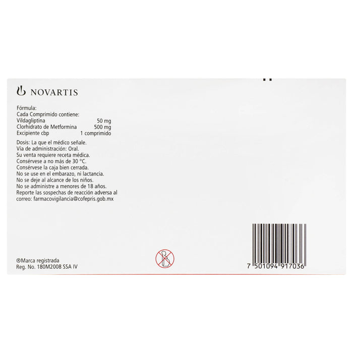 Galvus Met 50Mg/500Mg Con 56 Comprimidos (Vidagliptina/Metformina) - WeCare Pharma