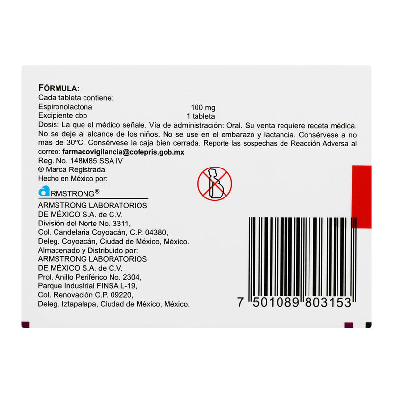 Vivitar 100Mg Con 30 Tabletas (Espironolactona) - WeCare Pharma