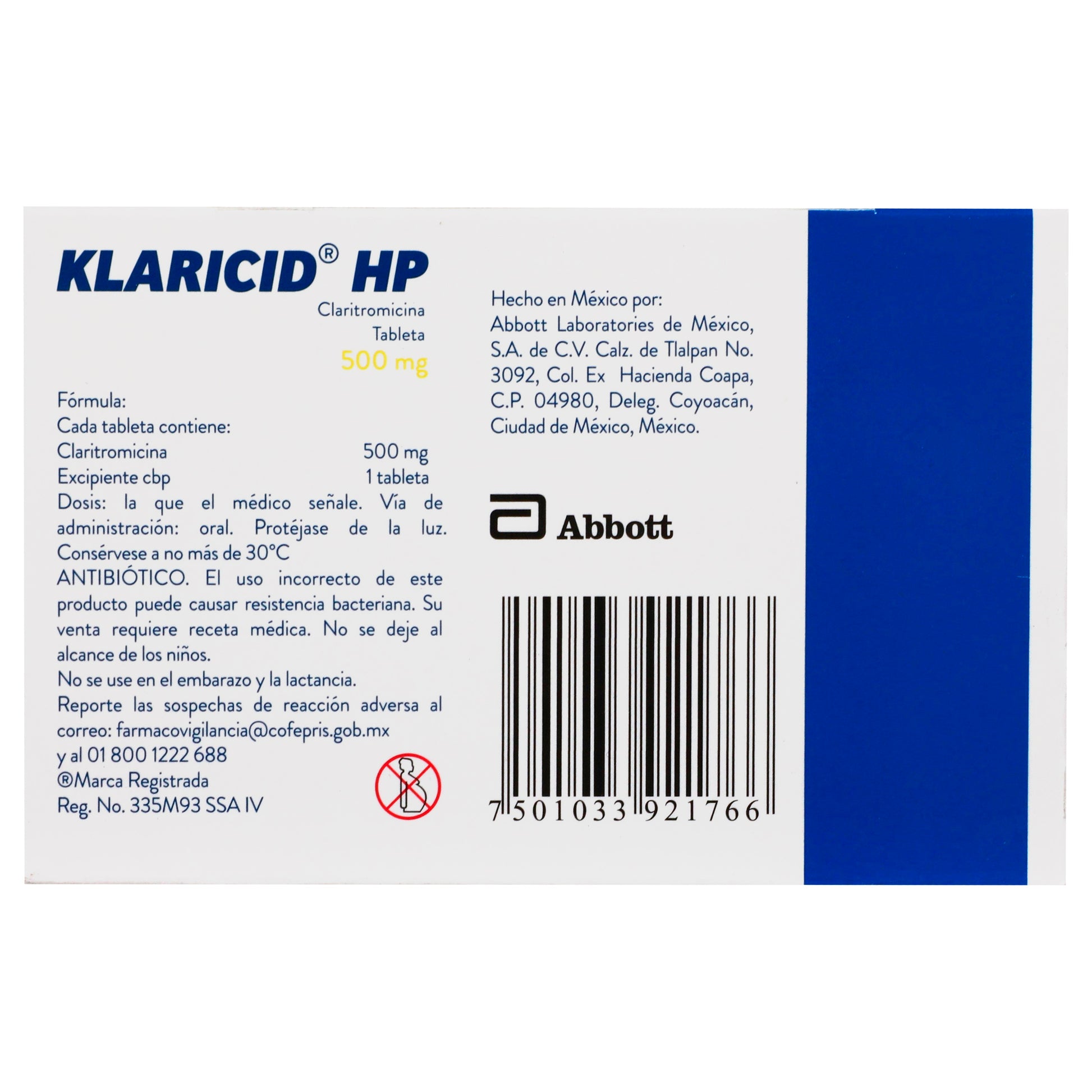 Klaricid Hp 500Mg Con 14 Tabletas (Claritromicina) 6 - 7501033921766