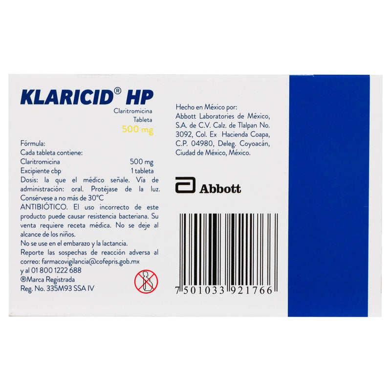 Klaricid Hp 500Mg Con 14 Tabletas (Claritromicina) - WeCare Pharma
