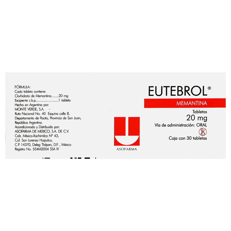 Eutebrol 20Mg Con 30 Tabletas (Memantina) - WeCare Pharma