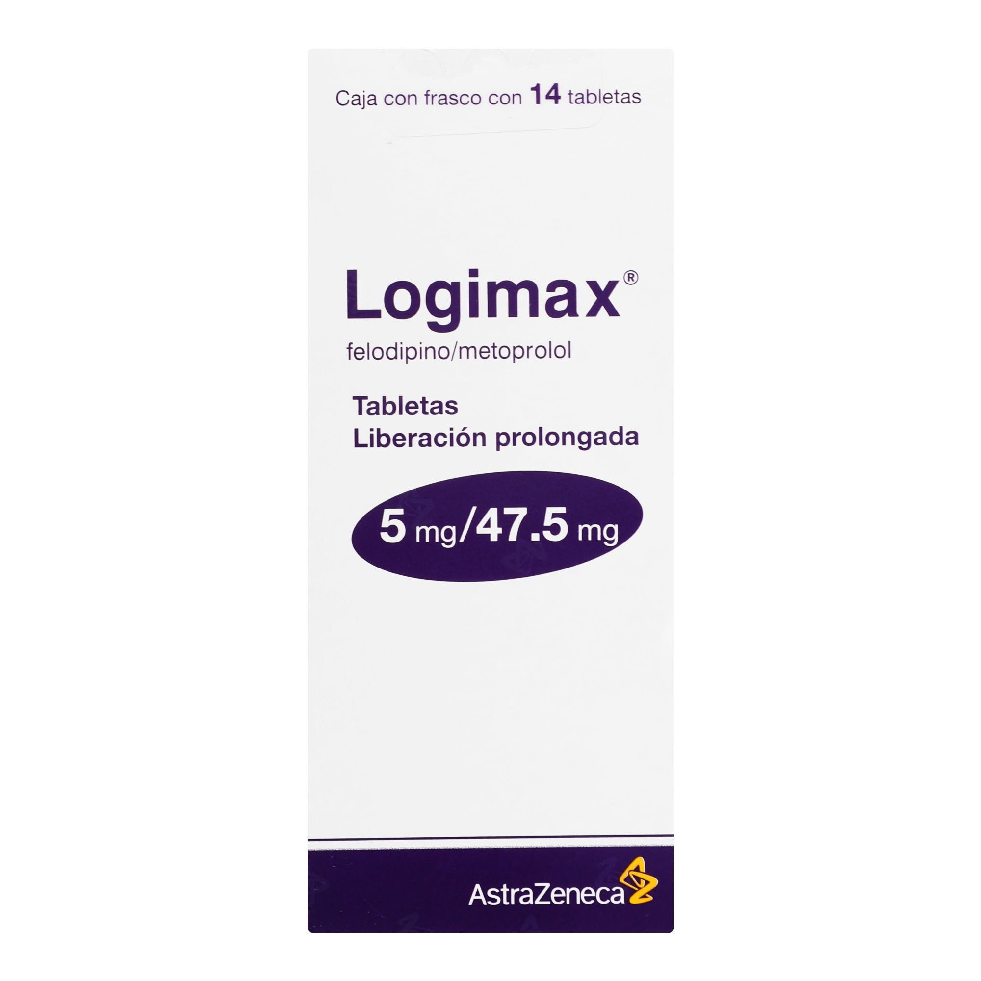 Logimax 5Mg/47.5Mg Con 14 Tabletas (Felodipino/Metoprolol) 5 - 7501098610872