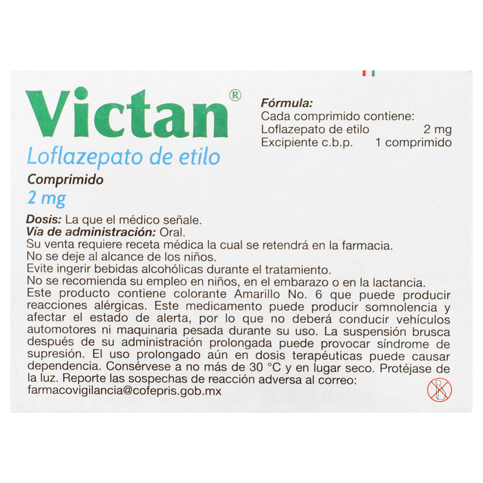 Victan (Loflazepato De Etilo) Comp 2Mg Con 30 - WeCare Pharma