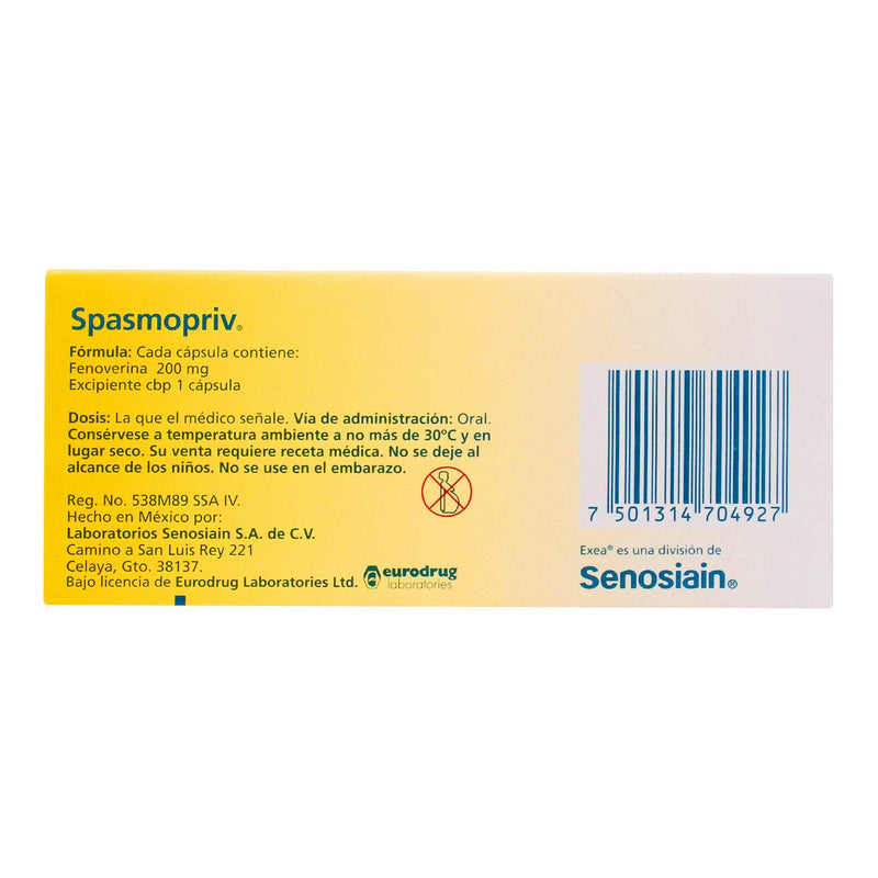 Spasmopriv 200Mg Con 12 Capsulas (Fenoverina) - WeCare Pharma