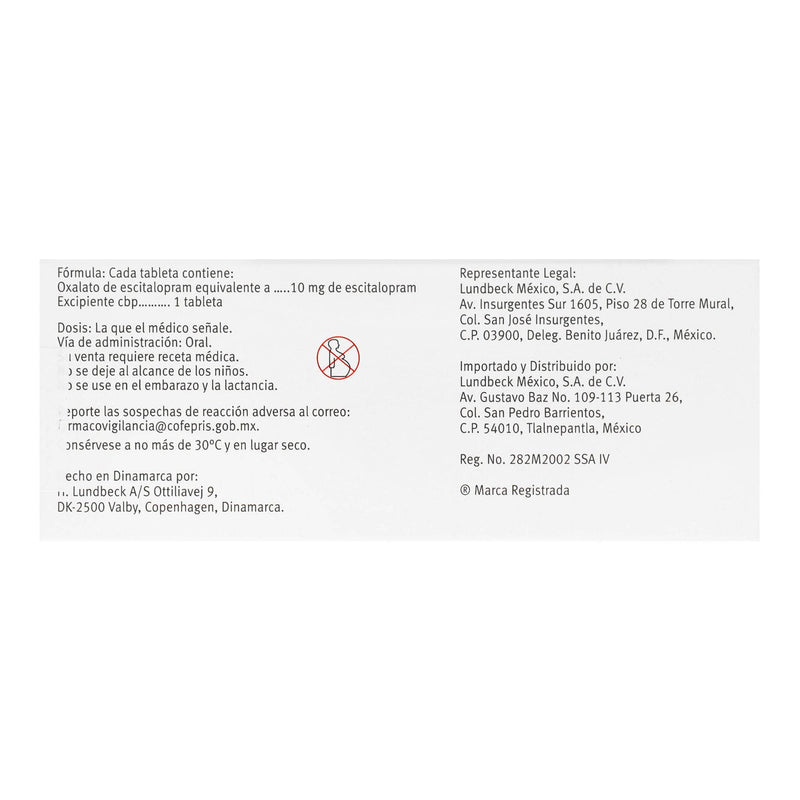 Lexapro 10Mg Con 28 Tabletas (Escitalopram) - WeCare Pharma