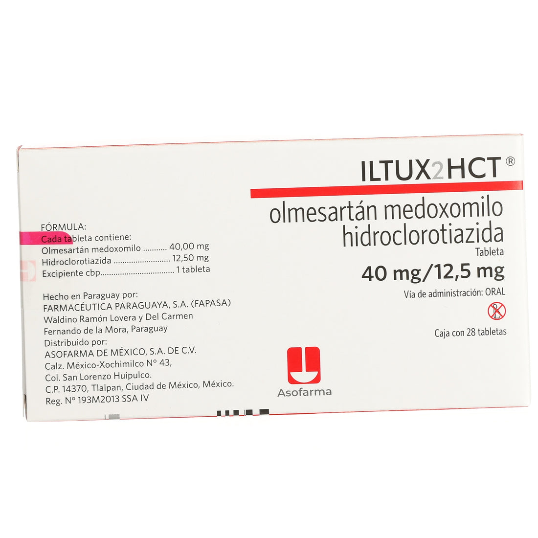 Iltux2Hct 40Mg/12.5Mg Con 28 Tabletas (Olmesartan/Hidroclorotiazida) 5 - 7841141003900