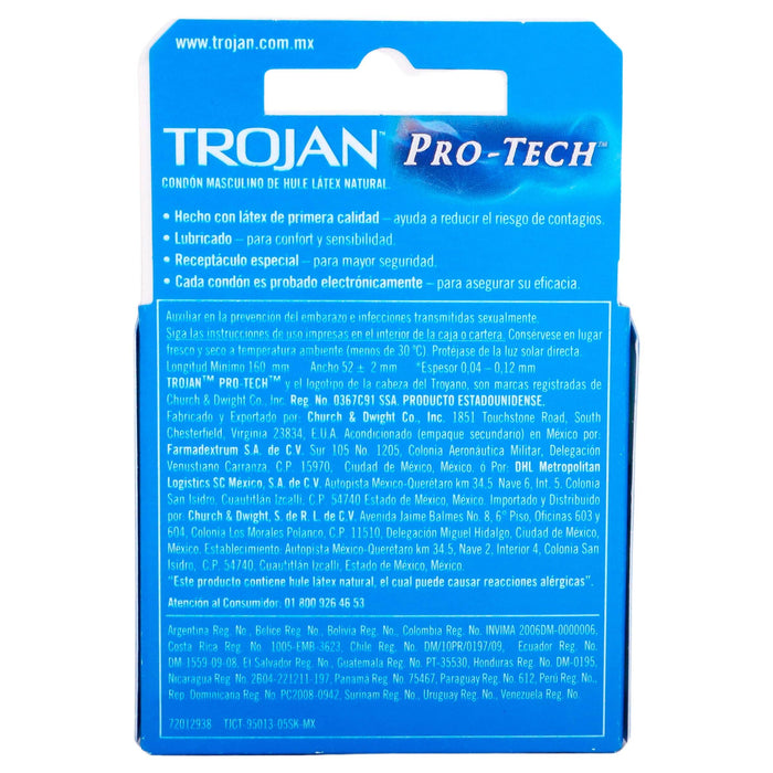 Condón Trojan Pro-Tech Con 3 - WeCare Pharma
