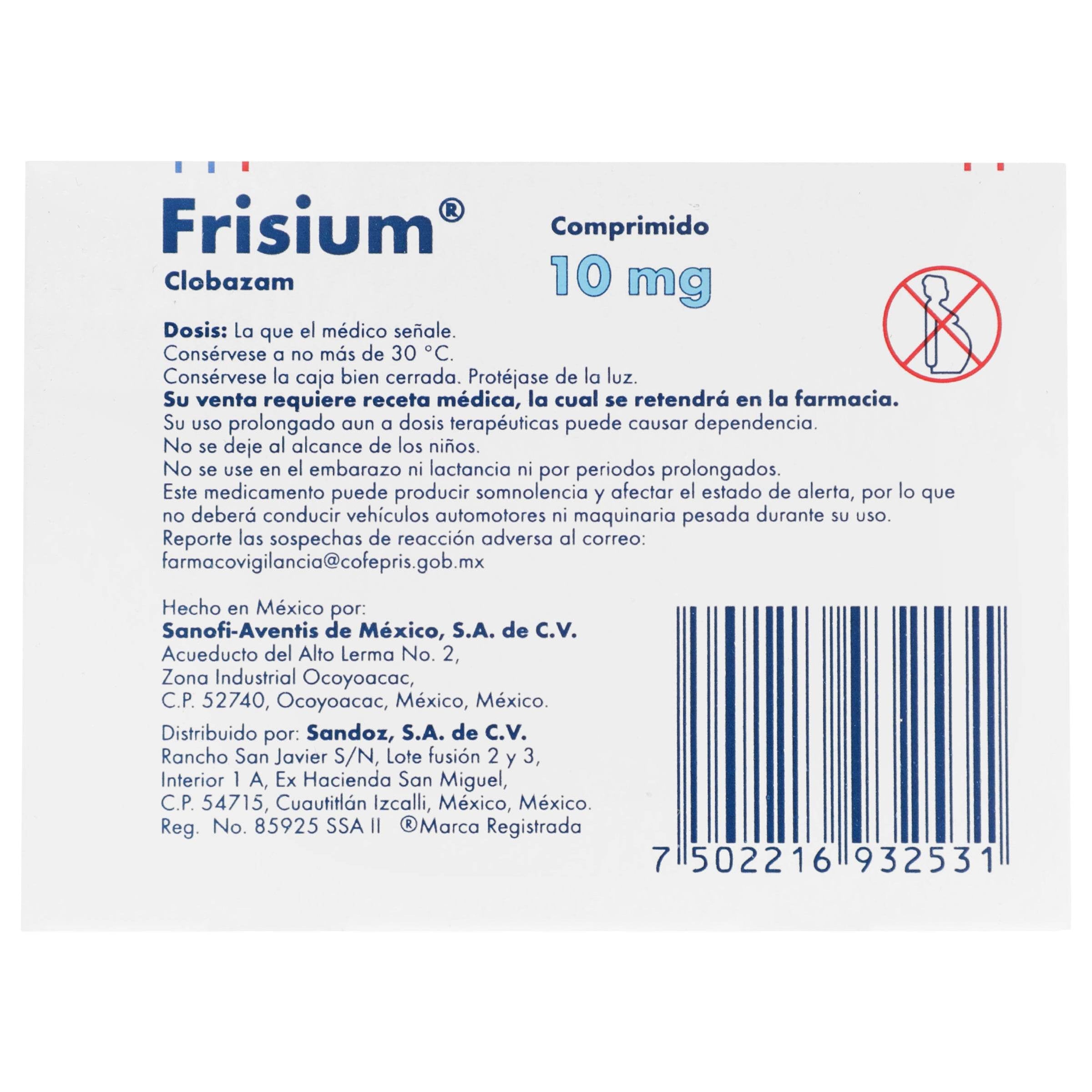 Frisium (Clobazam) Comp 10Mg Con 30 — WeCare Pharma