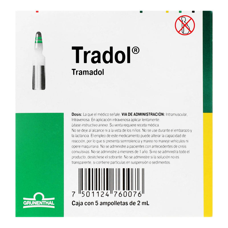 Tradol 100Mg/2Ml Con 5 Ampulas (Tramadol) - WeCare Pharma