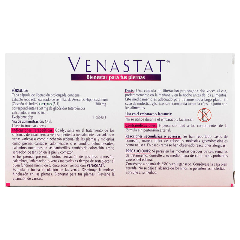 Venastat 50Mg Con 30 Capsulas (Aesculus Hippocastanum) - WeCare Pharma