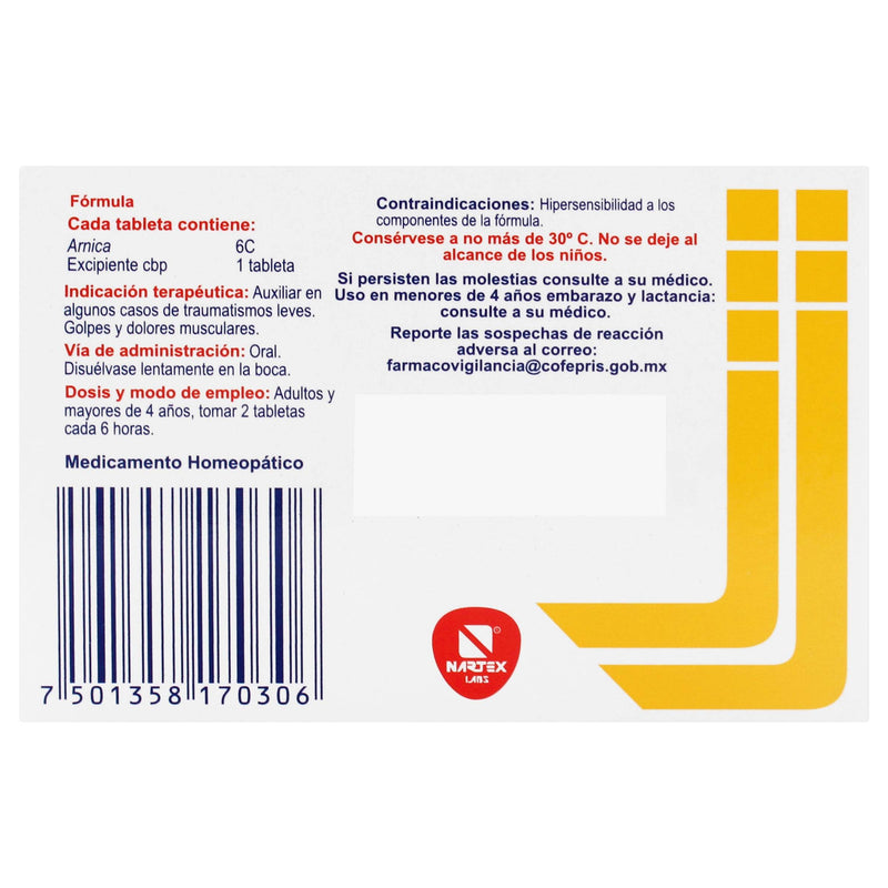 Arnica Nartex Tabletas Con 30 - WeCare Pharma