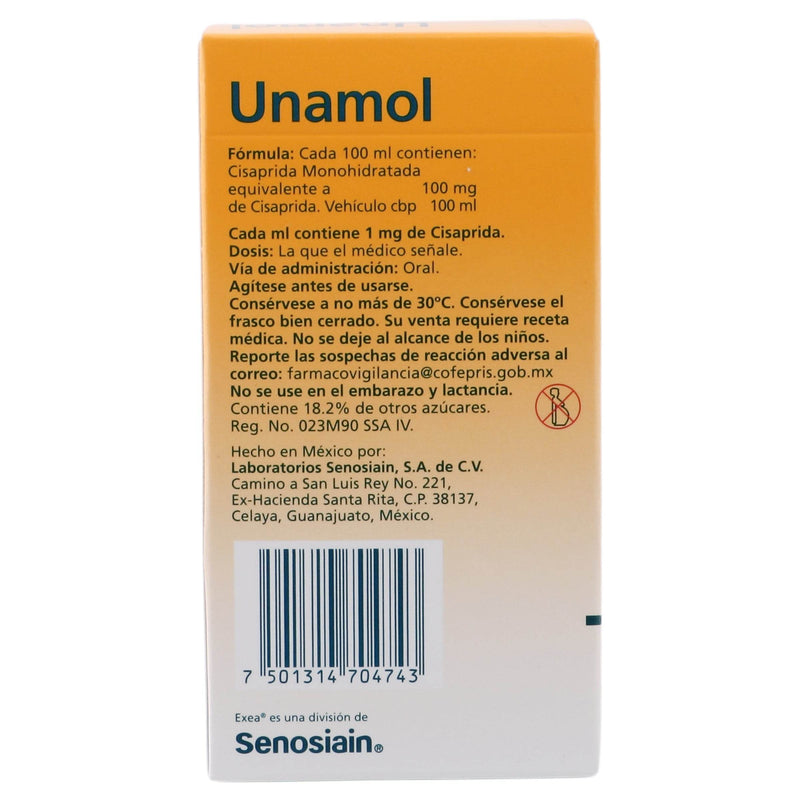 Unamol Suspensión 1Mg/Ml 60Ml (Cisaprida) - WeCare Pharma