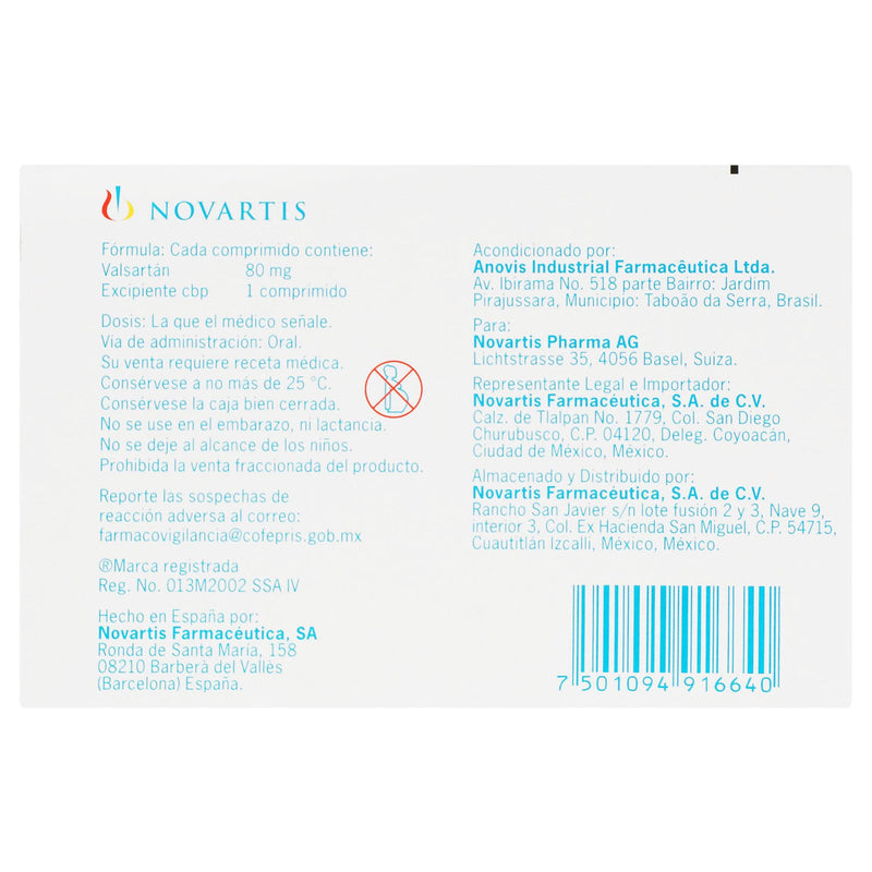 Diovan 80Mg Con 30 Comprimidos (Valsartan) - WeCare Pharma