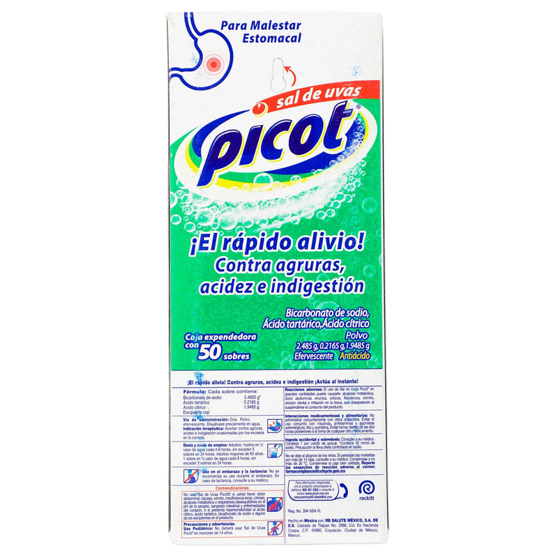 Sal De Uvas Picot Sobres 2.48G/0.21G/1.94G Con 50 (Bicarbonato/Ac Tartarico/Ac Citrico) - WeCare Pharma