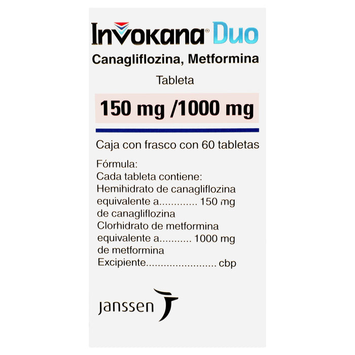 Invokana Duo 150Mg/1000Mg Con 60 Tabletas (Canagliflozina/Metformina) - WeCare Pharma