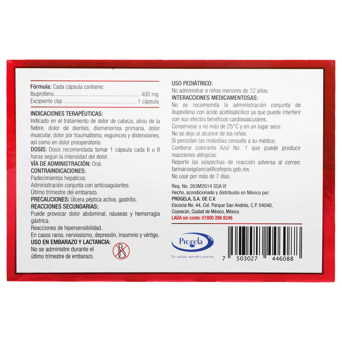 Gelubrin 400Mg Con 30 Capsulas (Ibuprofeno) - WeCare Pharma