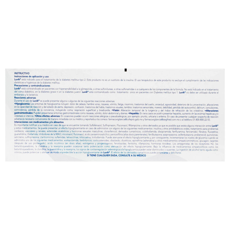 Luvik 2Mg Con 15 Tabletas (Glimepirida) - WeCare Pharma