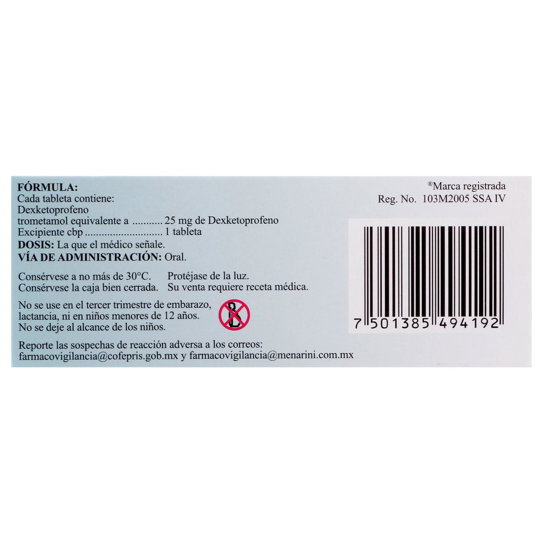 Keral 25Mg Con 10 Tabletas (Dexketoprofeno) 7 - 7501385494192