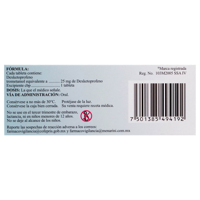 Keral 25Mg Con 10 Tabletas (Dexketoprofeno) - WeCare Pharma