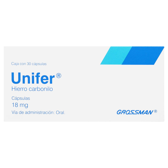 Unifer 18Mg Con 30 Capsulas (Hierro Carbonilo) — WeCare Pharma