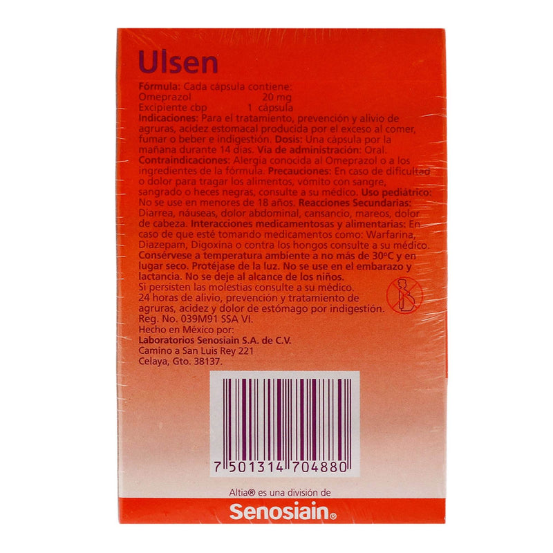 Ulsen 20Mg Con 28 Duo Pack Capsulas (Omeprazol) - WeCare Pharma