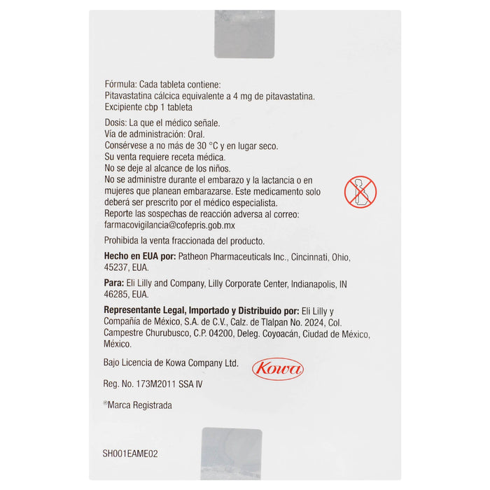 Redevant 4Mg Con 28 Tabletas (Pitavastatina) - WeCare Pharma