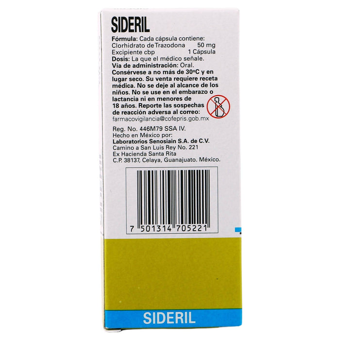 Sideril 50Mg Con 20 Capsulas (Trazodona) - WeCare Pharma
