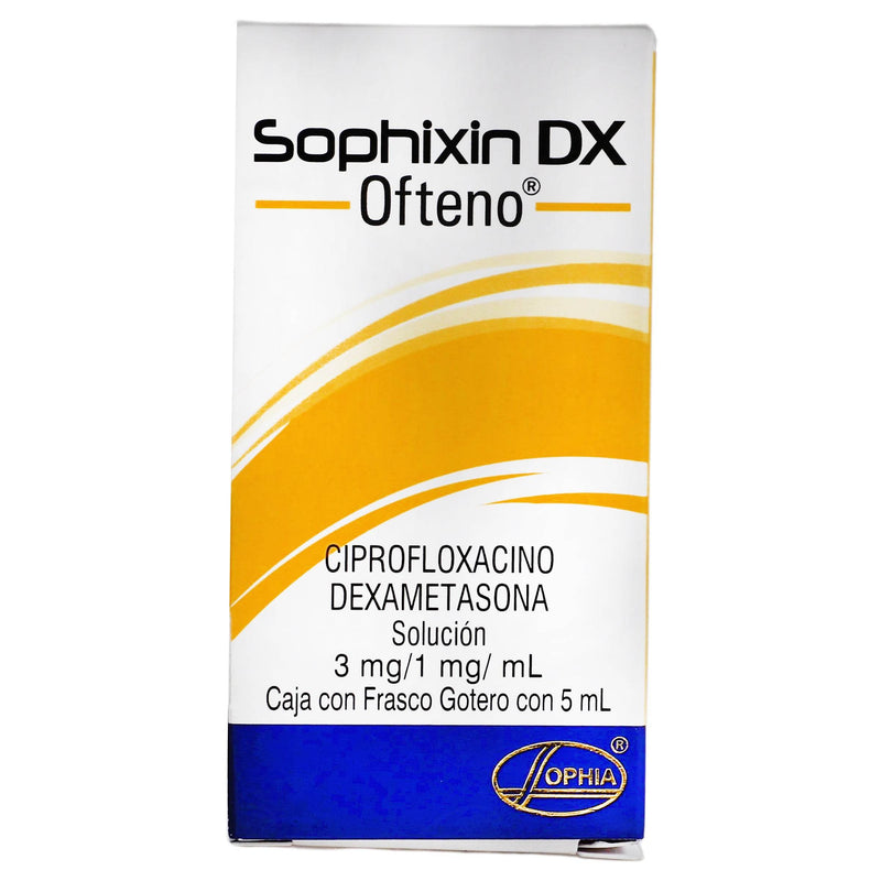 Sophixin Dx Ofteno Gotas 3Mg/1Mg/Ml 5Ml (Ciprofloxacino/Dexametasona) - WeCare Pharma