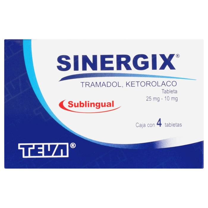Sinergix Sl 25Mg/10Mg Con 4 Tabletas (Tramadol/Ketorolaco) - WeCare Pharma