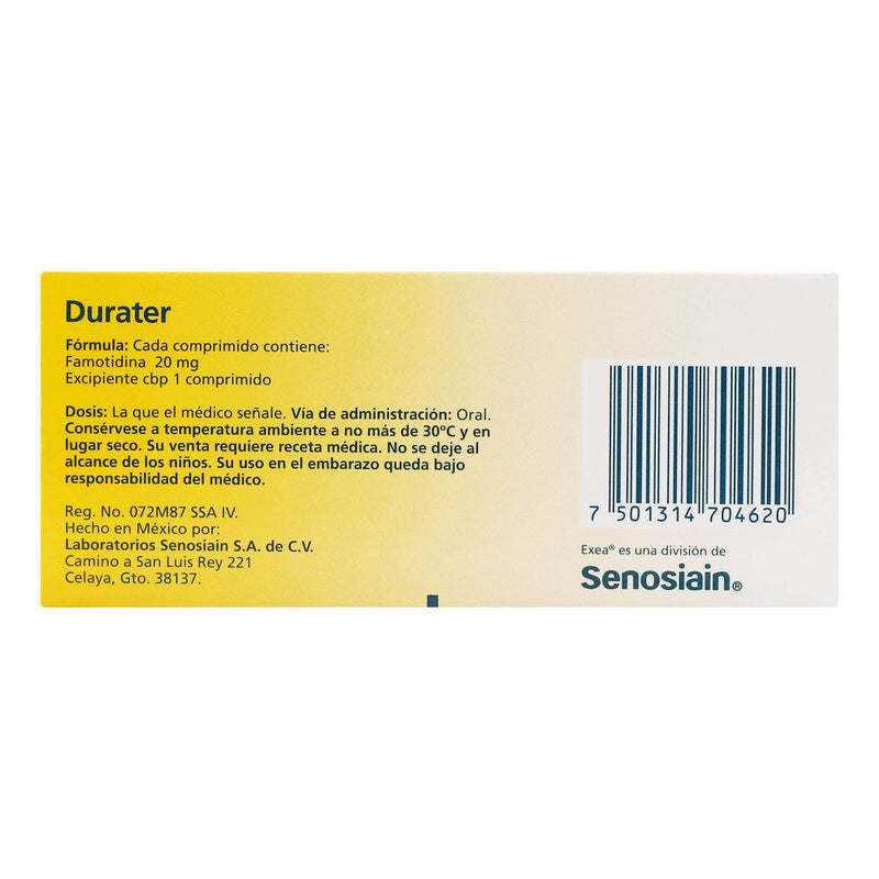 Durater 20Mg Con 20 Comprimidos (Famotidina) - WeCare Pharma