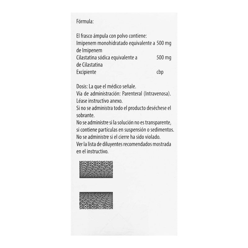 Tienam Frasco 500Mg/500Mg Con 1 Ampulas (Imipenem/Cilastina) - WeCare Pharma