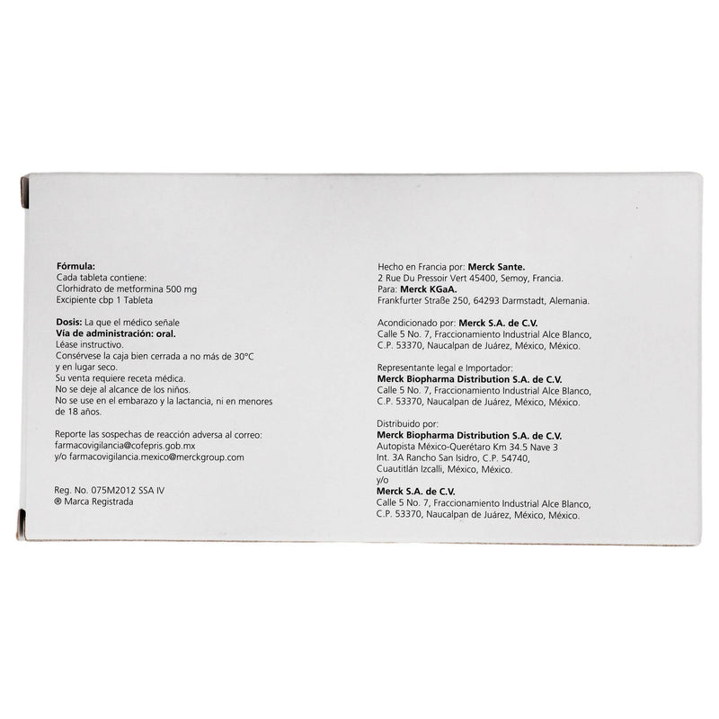 Glucophage Xr 500Mg Con 30 Tabletas (Metformina) - WeCare Pharma