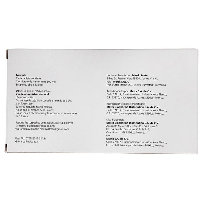 Glucophage Xr 500Mg Con 30 Tabletas (Metformina) - WeCare Pharma