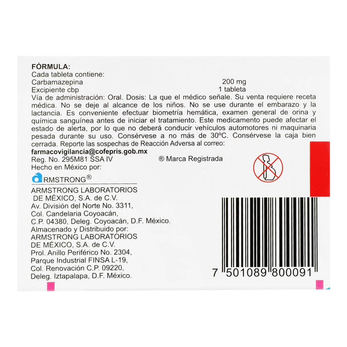 Neugeron 200Mg Con 20 Tabletas (Carbamazepina) - WeCare Pharma