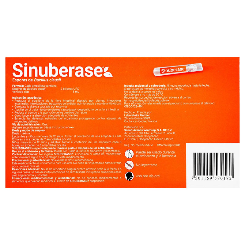 Sinuberase 2 Bill Ufc/5Ml Con 10 Ampulas (Bacillus Clausii) - WeCare Pharma