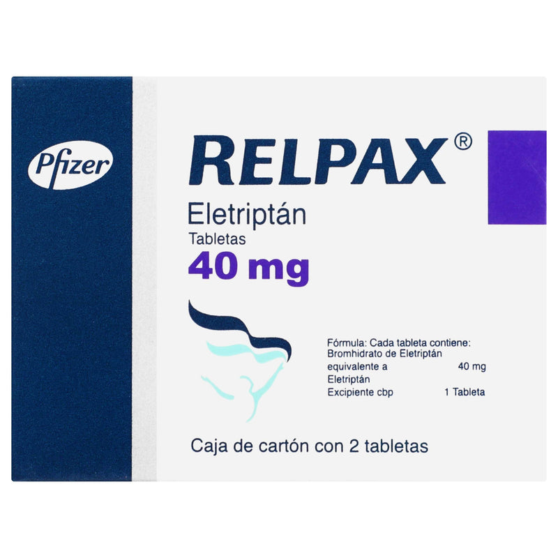 Relpax 40 Mg Con 2 Tabletas (Eletriptan) - WeCare Pharma