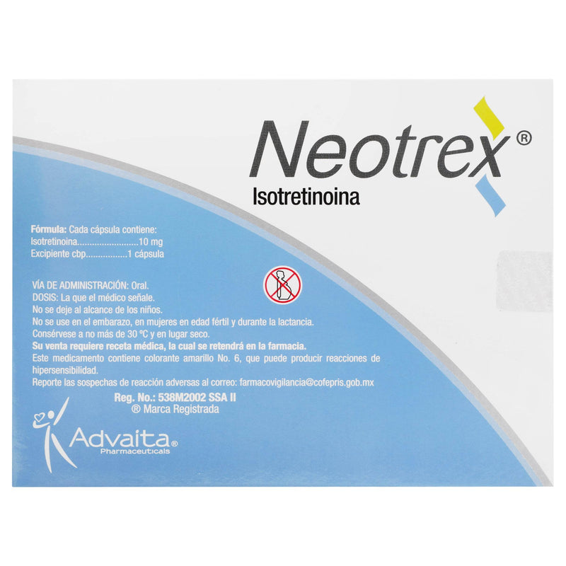 Neotrex (Isotretinoina) Capsulas 10Mg Con 30 - WeCare Pharma