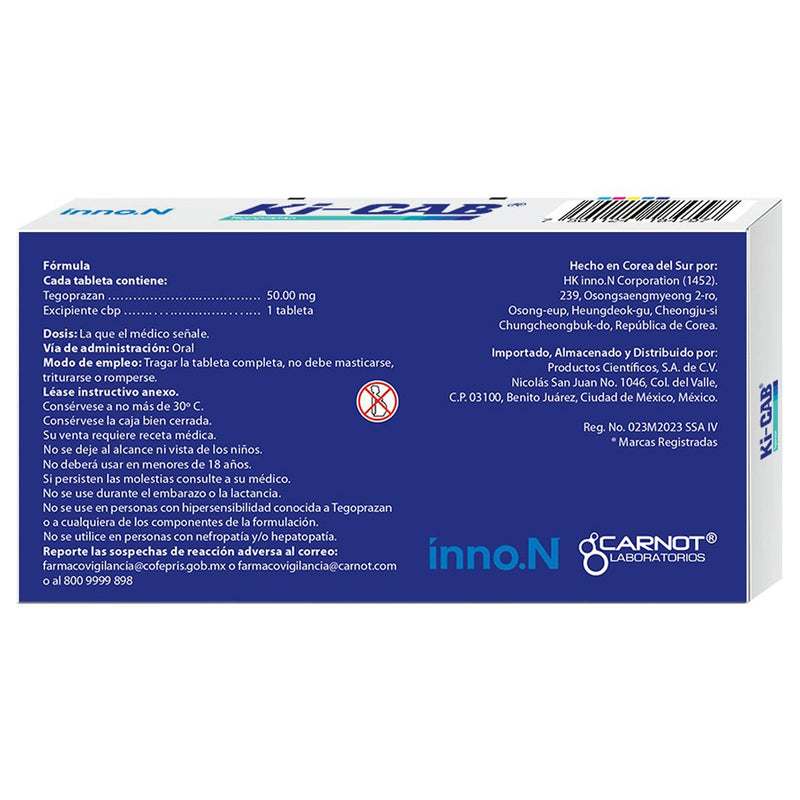 Ki-Cab 50Mg Con 30 Tabletas (Tegoprazan) - WeCare Pharma
