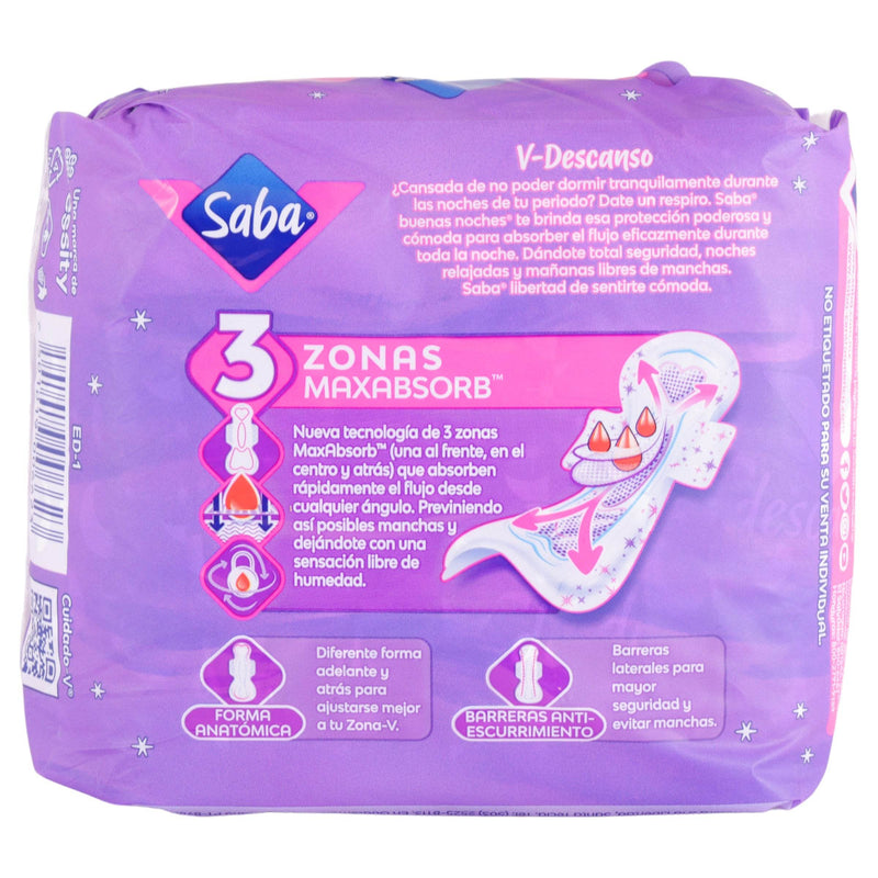 Toallas Saba Buenas Noches Nocturna Con Alas Con 8 - WeCare Pharma