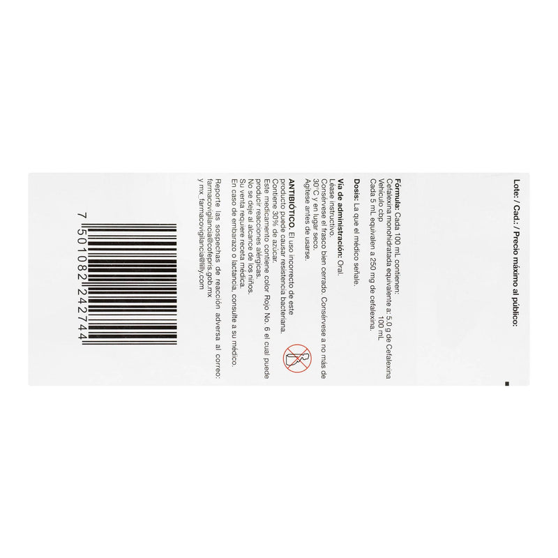 Keflex Liquido Suspensión 250Mg/5Ml 100Ml (Cefalexina) - WeCare Pharma