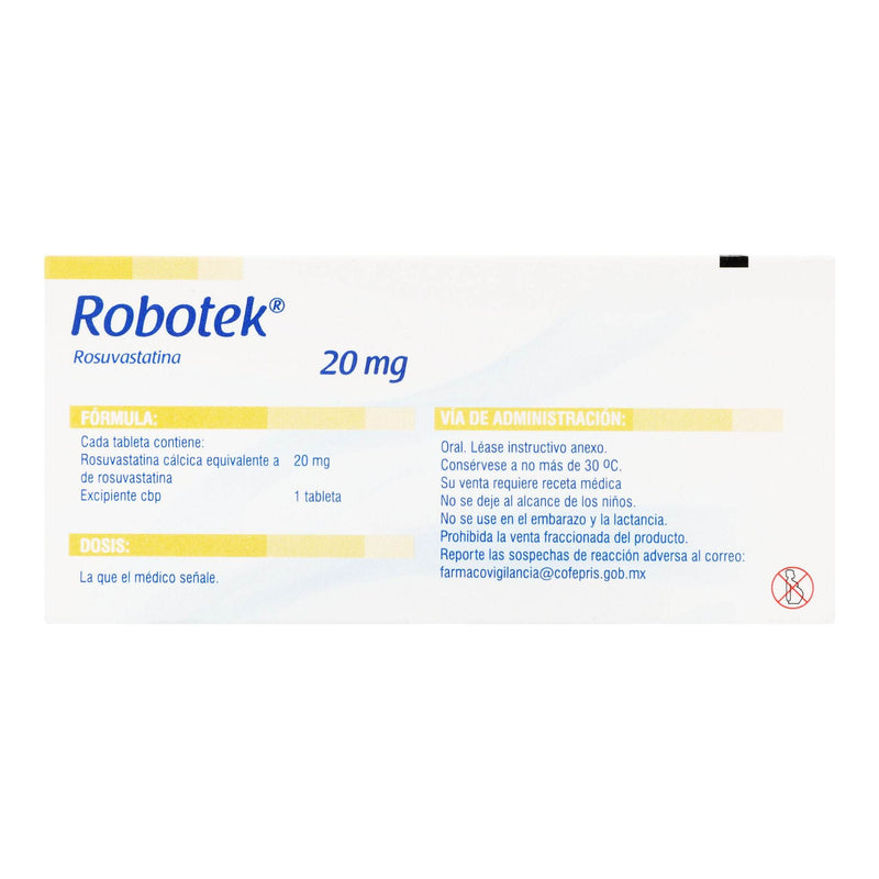 Robotek 20Mg Con 30 Tabletas (Rosuvastatina) - WeCare Pharma