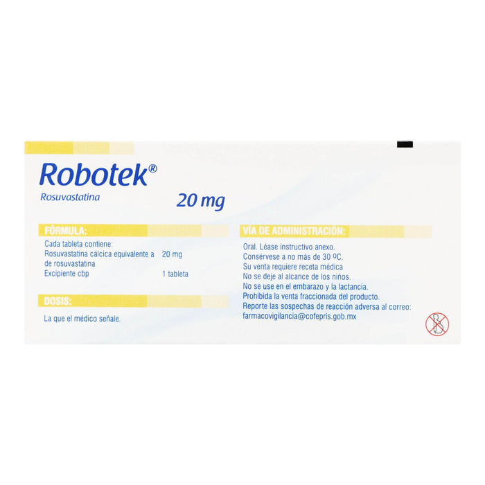 Robotek 20Mg Con 30 Tabletas (Rosuvastatina) - WeCare Pharma