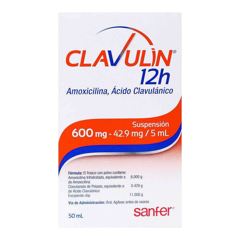 Clavulin 12H Suspensión 600/42.9Mg/5Ml 50Ml (Amoxicilina/Acido Clavulanico) - WeCare Pharma