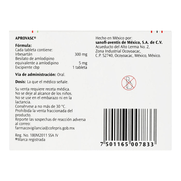 Aprovasc (Irbesartan/Amlodipino) 300Mg/5Mg Tabletas Con 28 - WeCare Pharma